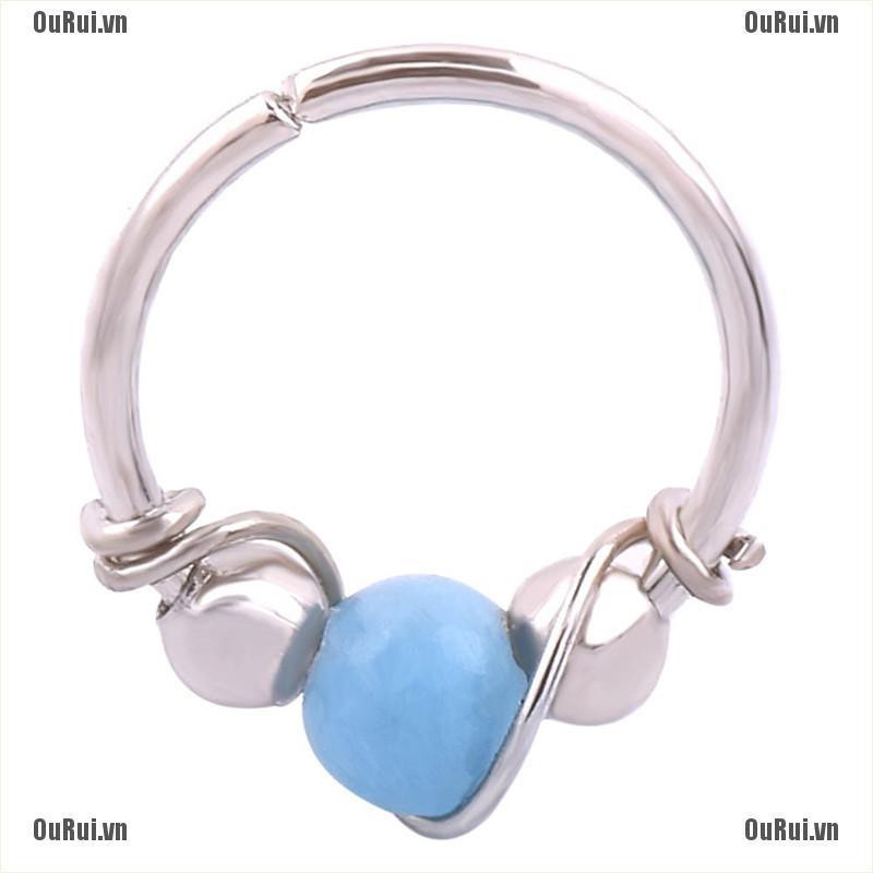 Khuyên Mũi Thép Không Gỉ Đính Ngọc Trai Thời Trang