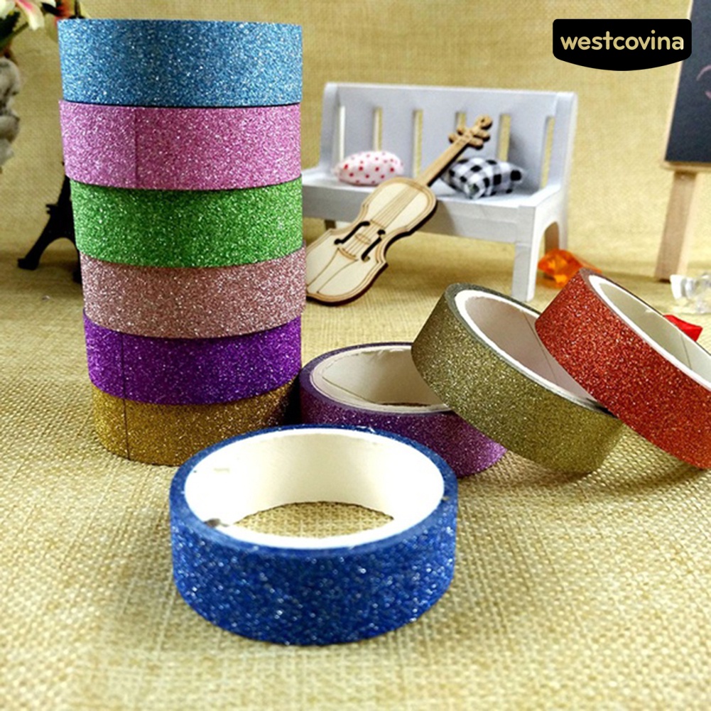 [Hot]✍Bộ 10 Cuộn Băng Dính Washi 1.5cmx3m Dùng Trang Trí Album