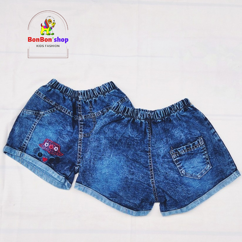 (ảnh thật + video) Quần jean đùi cho bé gái 1 tuổi đến 6 tuổi vải mềm co giãn BONSHOP - QN023