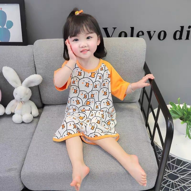 Bộ Đồ Ngủ Liền Thân Tay Ngắn Có Nút Chống Đá Dành Cho Bé Trai Và Bé Gái