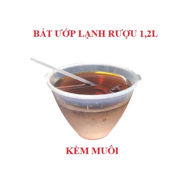 BÁT ĐỰNG RƯỢU ƯỚP ĐÁ LẠNH 1,2L TẶNG KÈM MUỖNG MÚC