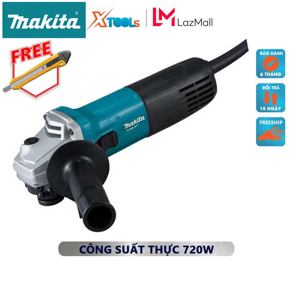 Máy mài góc Makita M9506B | máy mài cầm tay công tắc trượt công suất 720W tốc độ không tải 11000 rpm đường kính lưỡi mài