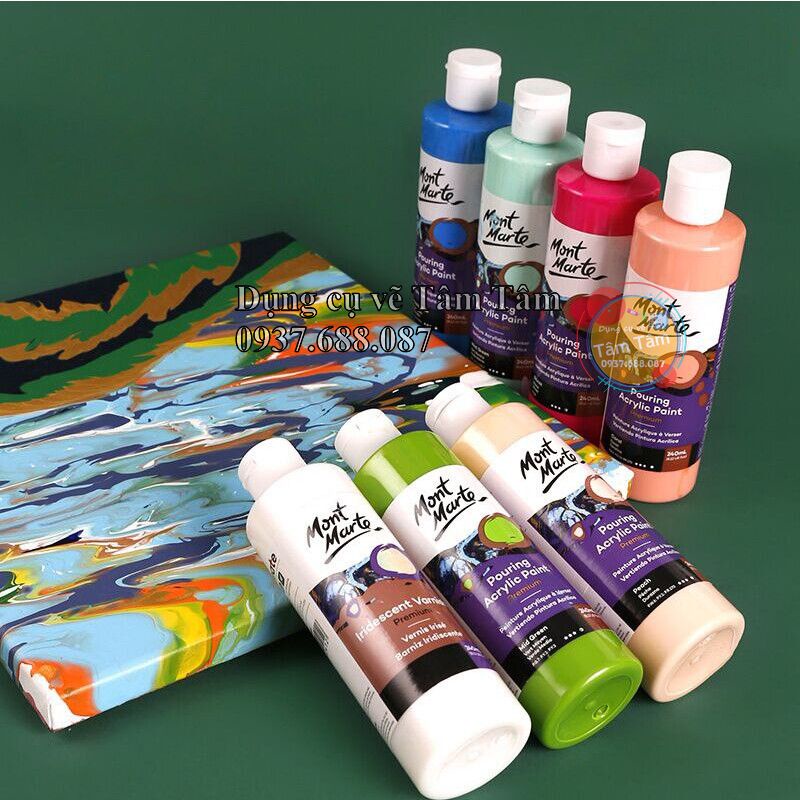 [ TÂM TÂM ]-Mont Marte Premium Pouring Acrylic Paint, Màu Acrylic Pouring đăng lần 1/2-