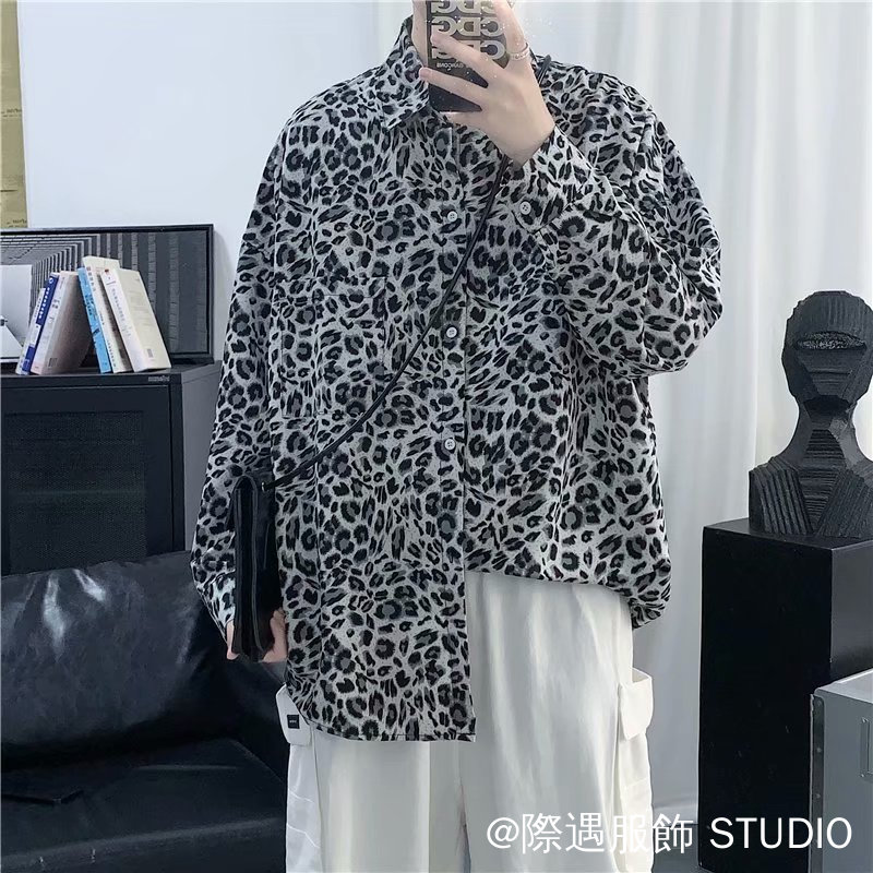 Áo Sơ Mi Tay Dài In Họa Tiết Da Báo Kiểu Vintage Cá Tính | BigBuy360 - bigbuy360.vn
