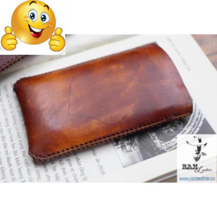 BAO DA BLACKBERRY DA BÒ VEGTAN MÀU NÂU SÁNG 9900/Q10 - HÀNG CHÍNH HÃNG RAM LEATHER .