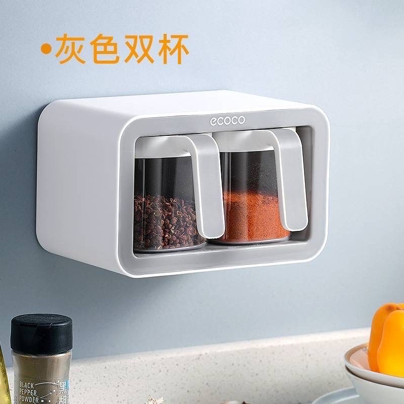 Kệ gia vị kèm thìa ECOCO cao cấp 2 ngan và 3 ngăn không cần khoan tường