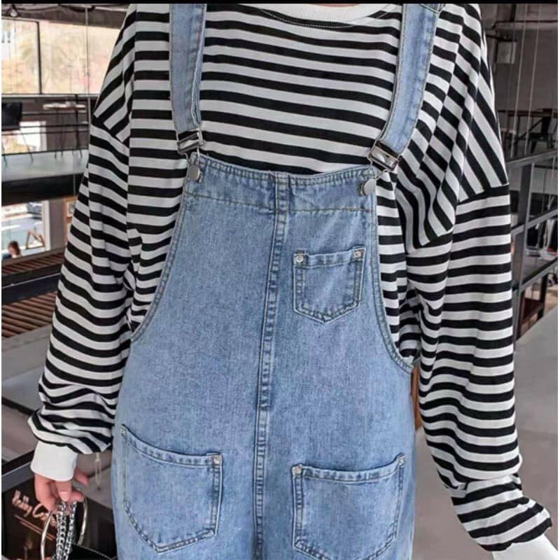 Quần yếm khuy chân 💖FREESHIP💖 Yếm jeans bo cúc chân dáng cực xinh AD21 SUNNY | BigBuy360 - bigbuy360.vn