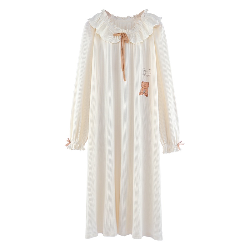 Đầm Ngủ Cotton Dài Tay Size Lớn Thời Trang Hàn Quốc Dễ Thương Cho Nữ | BigBuy360 - bigbuy360.vn