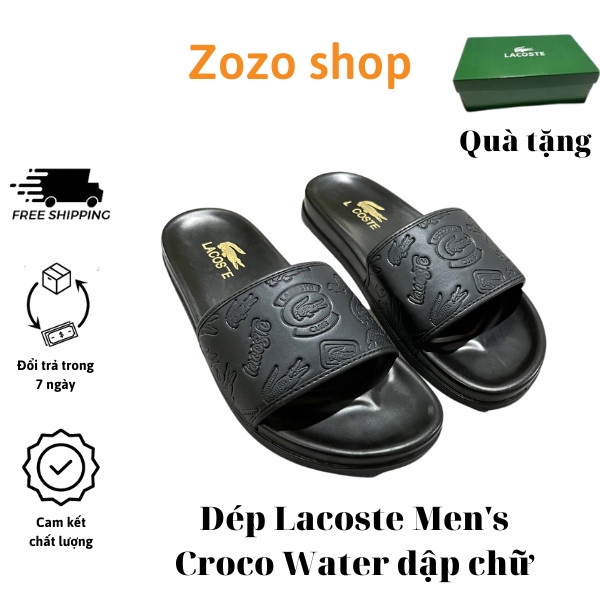 dép nam đẹp lacoste full box bill quai ngang cao cấp 2022 - Zozo store
