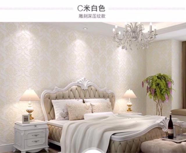 10M giấy dán tường hoa văn 3D in nổi cao cấp khổ 53cm chưa keo | BigBuy360 - bigbuy360.vn