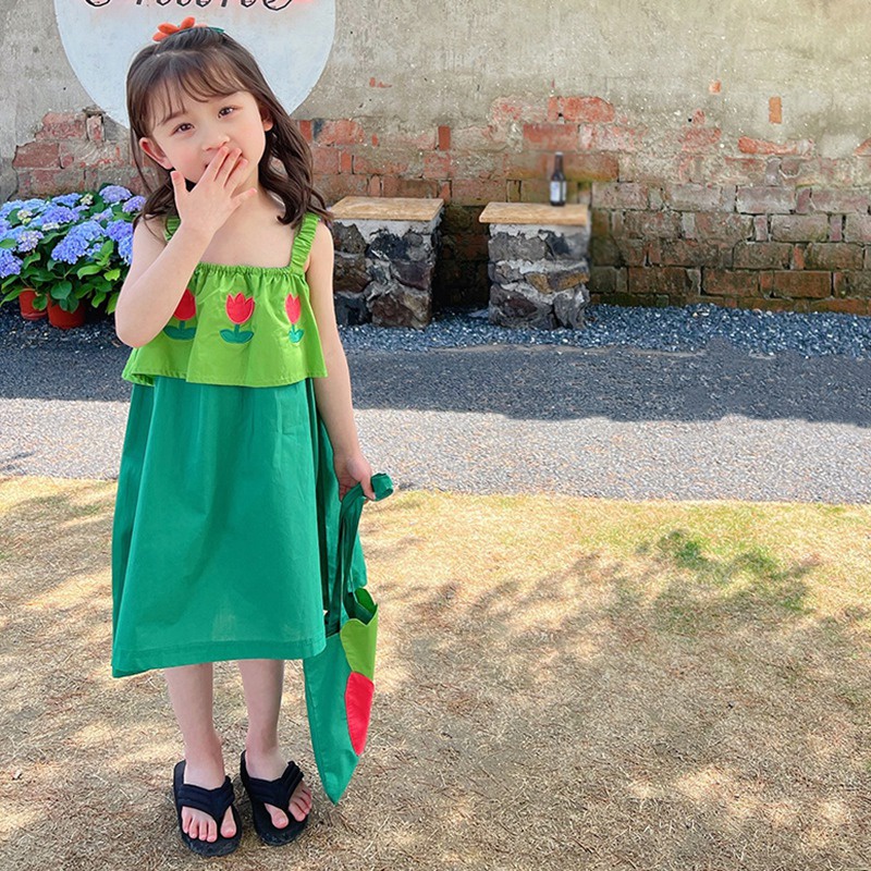 Đầm Công Chúa Không Tay In Hoa Thời Trang Mùa Hè Hàn Quốc Cho Bé Gái Se7en