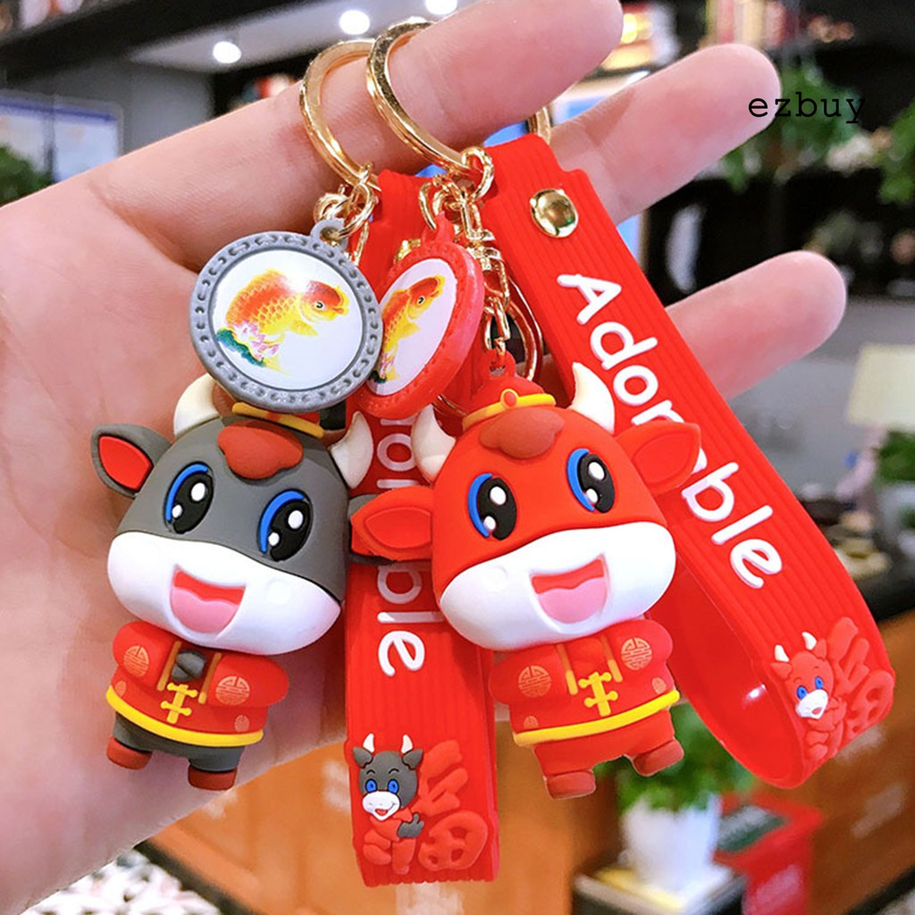 Móc Khóa Hình Bò Sữa Dễ Thương
