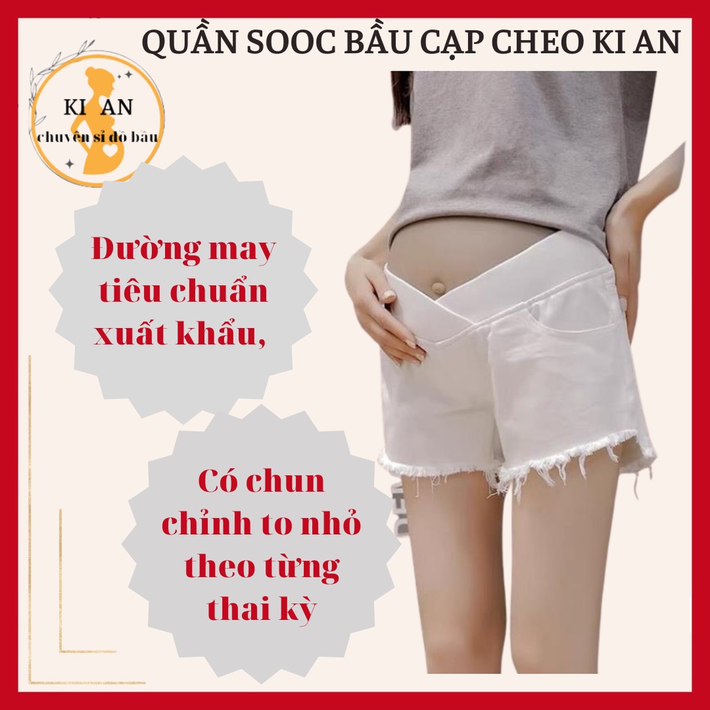 [Giá tận xưởng]Quần sooc bầu cạp chéo vải kaki co giãn❤️quần bầu có chun điều chỉnh❤️đùi bầu size s~2xl❤️QB108