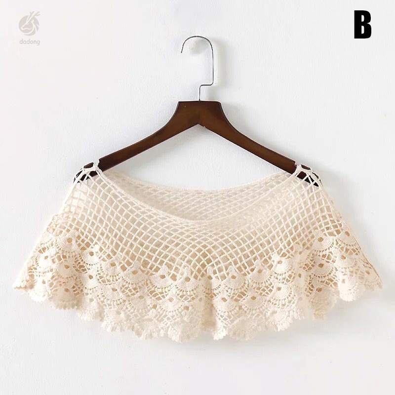 Áo Choàng Đan Móc Ren Xuyên Thấu Dáng Ngắn Phong Cách Cổ Điển Cho Nữ | BigBuy360 - bigbuy360.vn