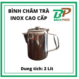 Bình châm trà Inox lùn  - 2L - kho pha chế Bách Phúc Đà Nẵng Kho pha chế Đà Nẵng