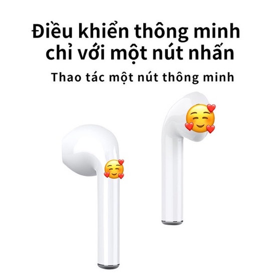 Tai nghe bluetooth I12 không dây nhét tai phụ kiện tai nghe các dòng máy tai nghe trắng bảo hành 6 tháng 1 đổi 1