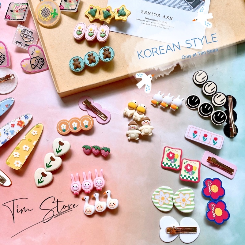 Kẹp tóc mái nữ phong cách hàn quốc cute dễ thương nhiều mẫu TIMSTORE