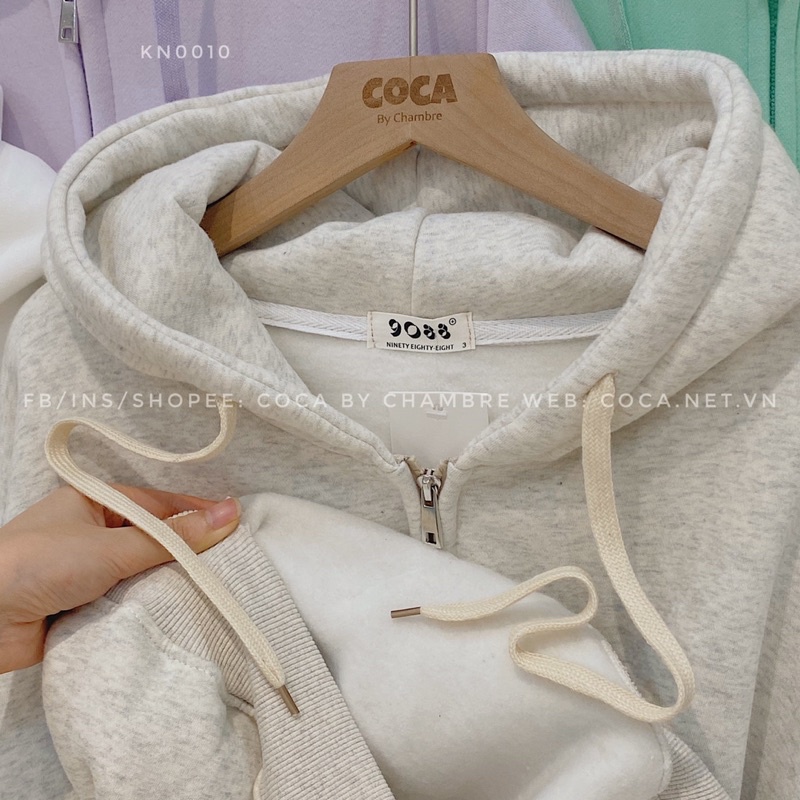 [KN0010] Áo khoác HOODIE ZIP trơn nỉ bông dày mũ 2 lớp form rộng unisex 12 màu (Có sẵn/ảnh thật)