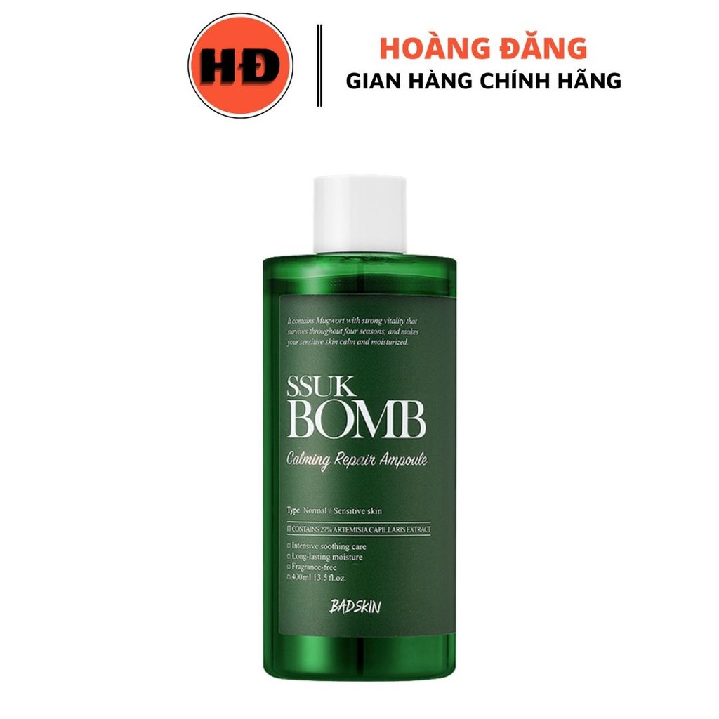 (#badskin) Tinh chất ngải cứu SSuk Bomb Calming Repair Ampoule 400ml