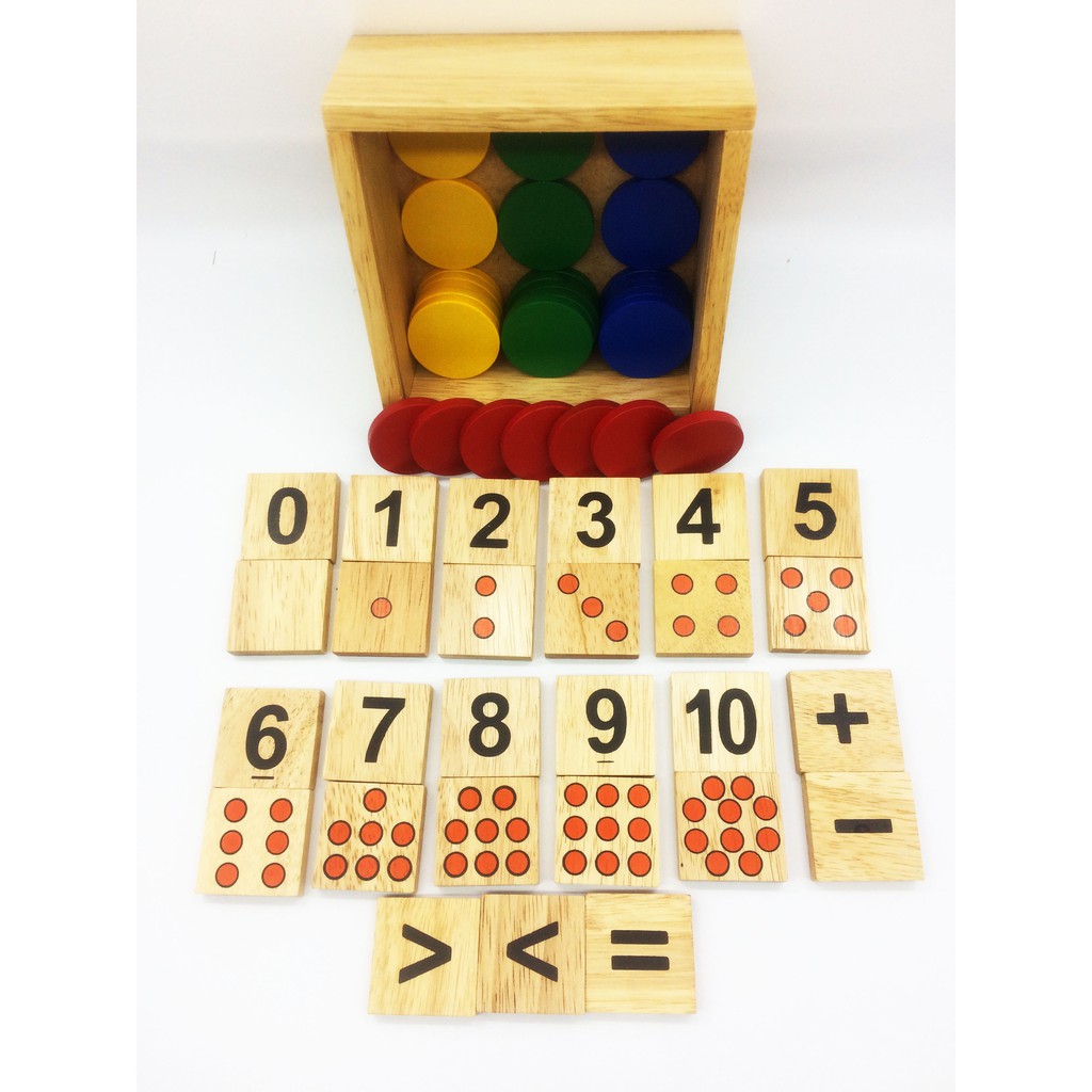 Đồ chơi gỗ - phát triển tư duy logic, số học: bộ học toán