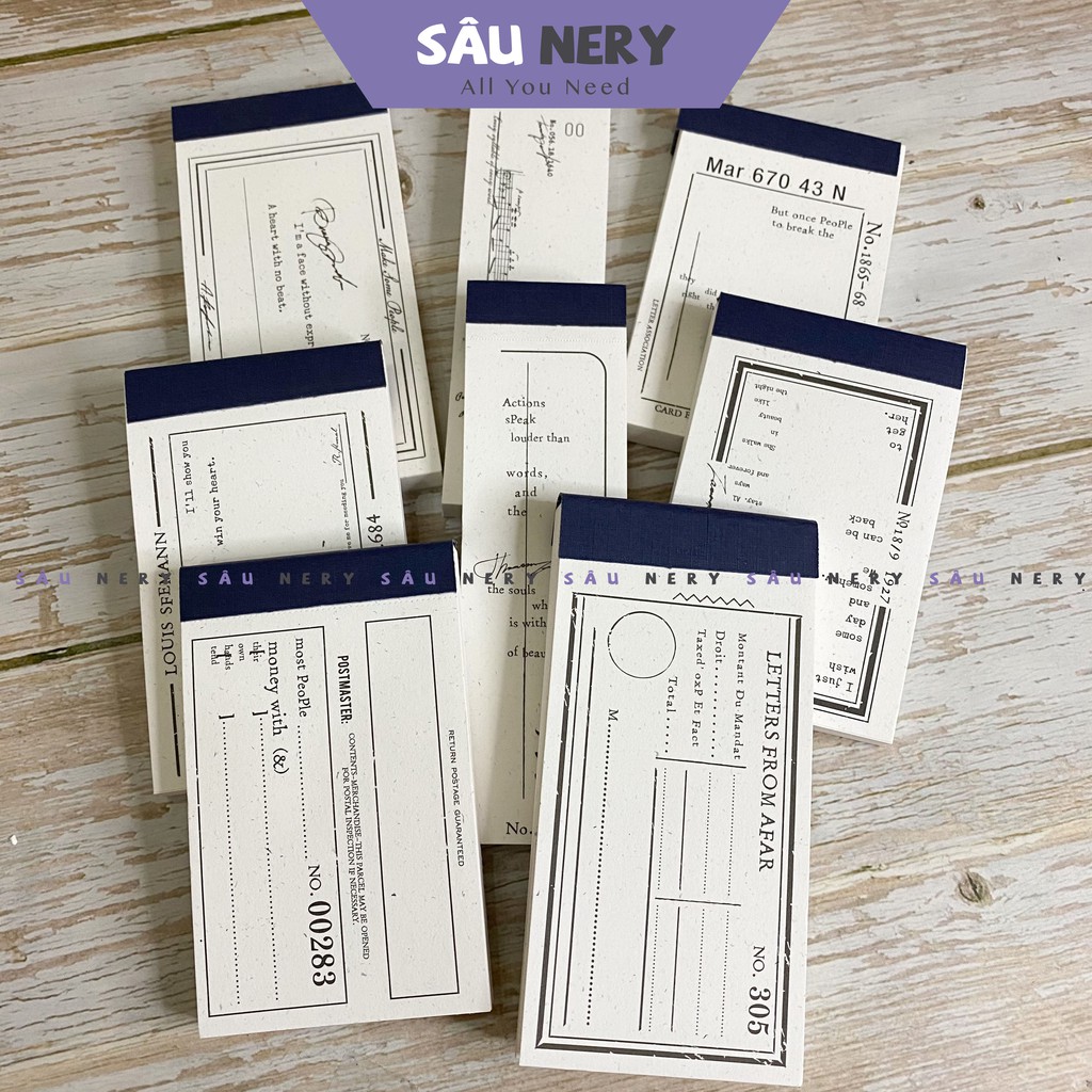 Sâu Nery - SN197 - Set 50 mẩu giấy note decor MOKING-TRAVEL