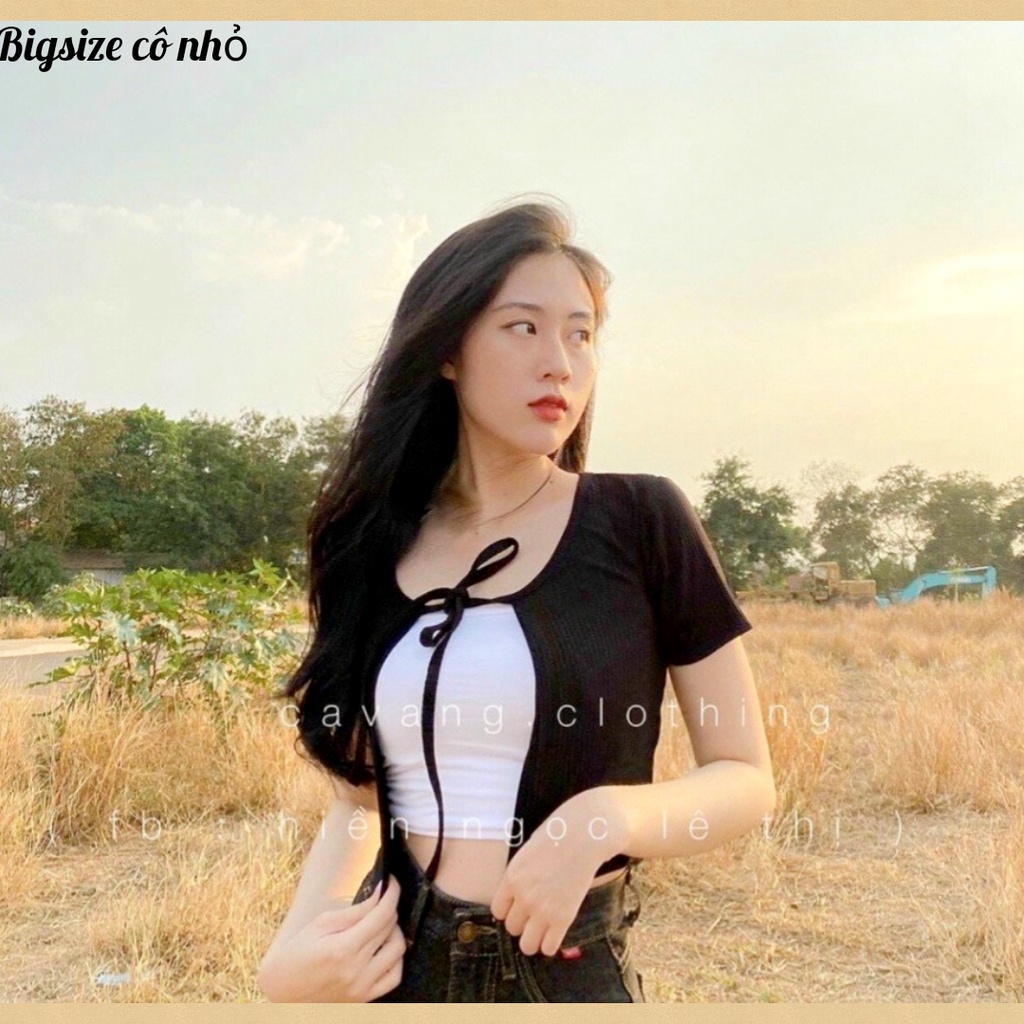 Set Áo Khoác Bigsize Gồm Áo Khoác Ngoài Và Áo Dây Trong Chất Thun Gân Lên Phom Cực Dễ Thương MÃ G6