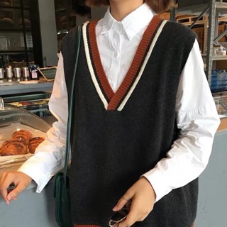 [Order] Áo len gile cổ kẻ( có ảnh thật)