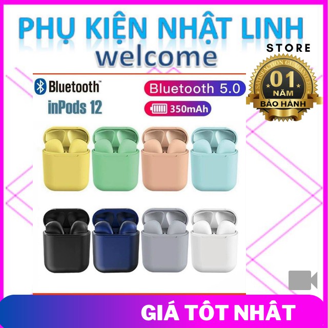 Tai Nghe Bluetooth,Tai Nghe Bluetooth Không Dây Inpods i12 TWS cảm ứng điều khiển cảm biến âm thanh HIFI cho Android iOS