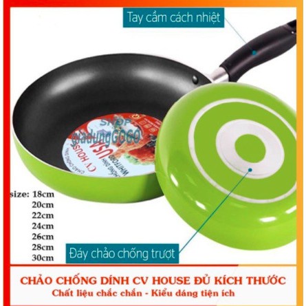 [ GIÁ SỐC ] Chảo Chống Dính Hợp Kim Nhôm CV HOUSE công nghệ Mỹ -giá thành Việt (đủ cỡ từ 18 - 30cm)