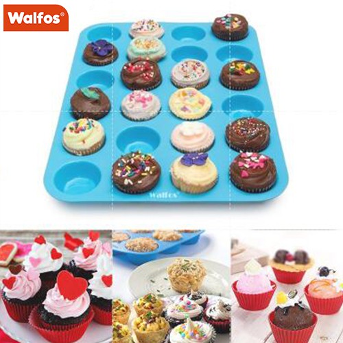 Khuôn làm bánh WALFOS chất liệu silicon với 24 ngăn và 3 màu tùy chọn