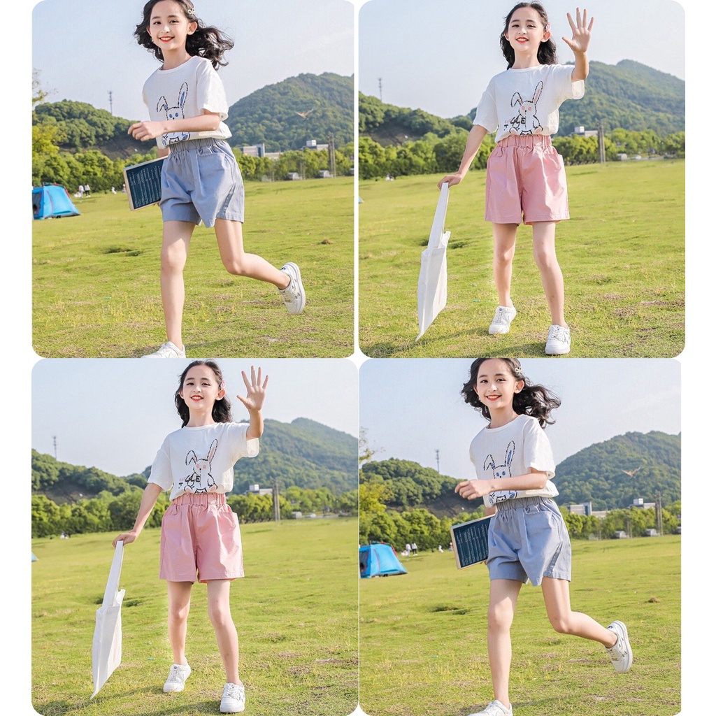 Sét bộ quần áo dành cho bé gái  đáng yêu 18-45kg mẫu Thỏ. chất liệu đẹp, đường may kỹ. MA07.