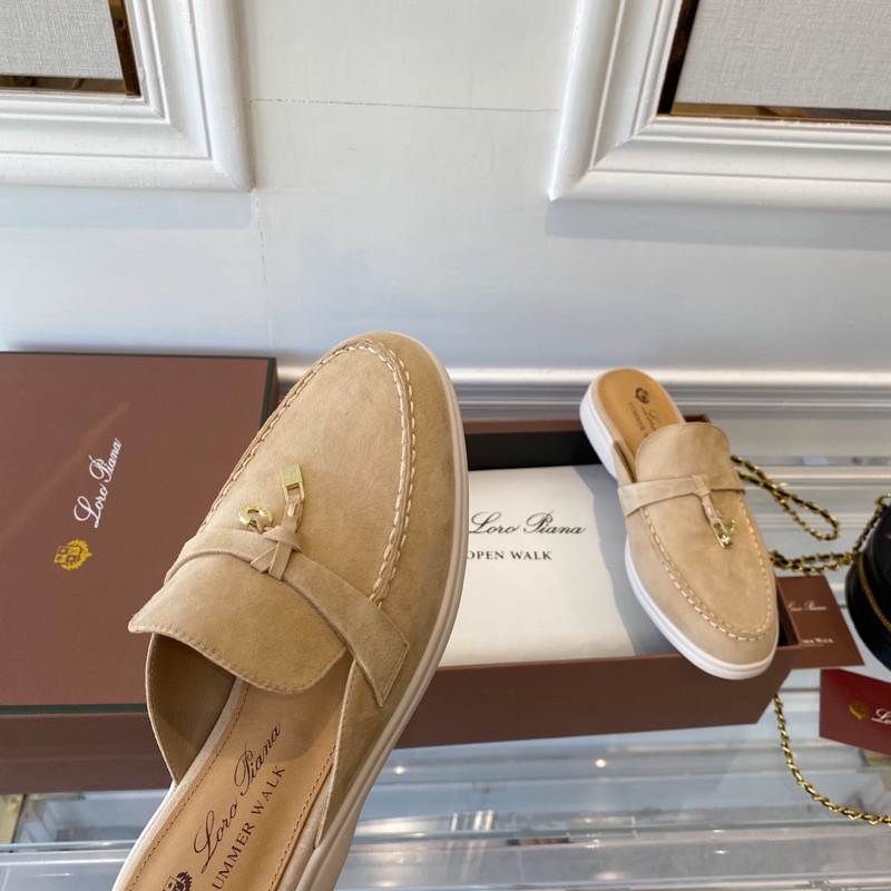 Giày sục nữ da lộn thương hiệu Loro Piana da thật cao cấp