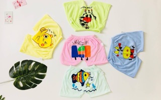 Combo 5 bộ cotton 2c cộc taycho bé