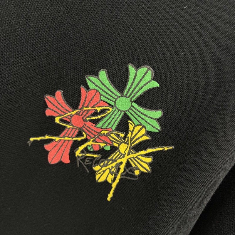 Áo Thun Tay Ngắn Dáng Rộng In Chữ Chrome Hearts Màu Sắc Thời Trang Thường Ngày Cho Nam Và Nữ