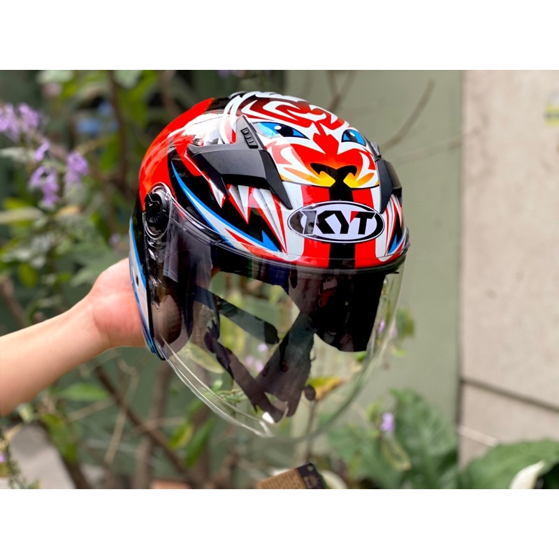 Mũ Bảo Hiểm 3/4 M268 2 kính Tiger Bassani cực đẹp , Lên logo kyt , Bảo hành 12 tháng