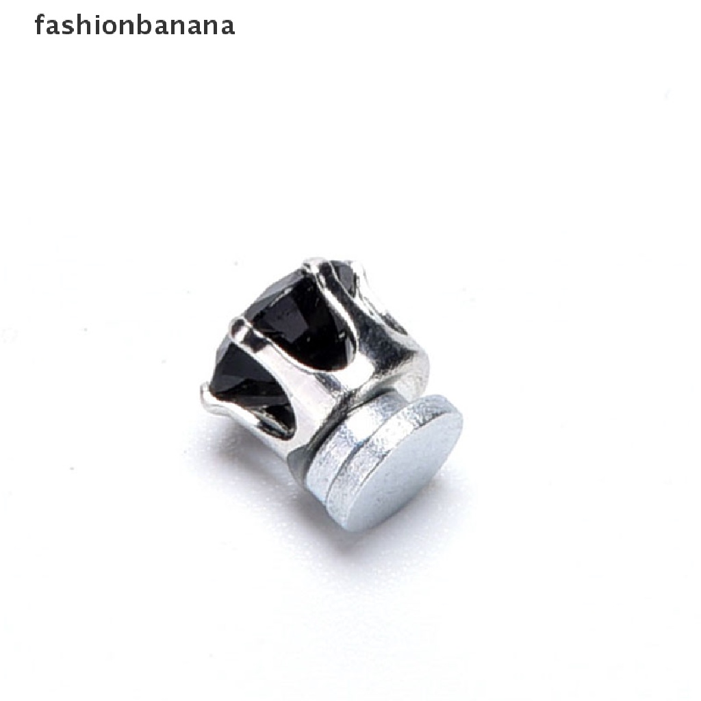 1 Cặp Bông Tai Nam Châm Đính Pha Lê Đen / Trong Suốt Phong Cách Unisex