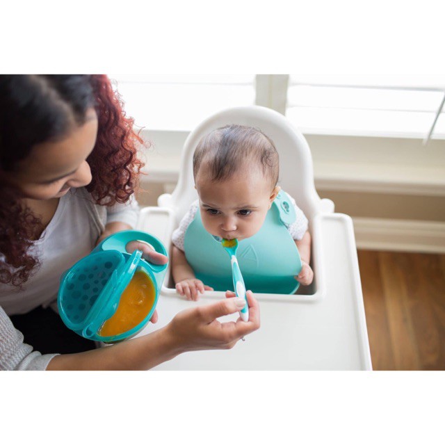 Khay ăn dặm 2 ngăn kèm thìa silicon Dr.Brown's