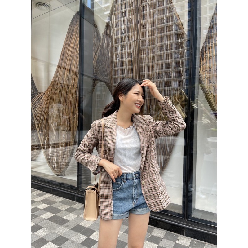 Áo blazer kaki BLAZER CARO PINK | BigBuy360 - bigbuy360.vn