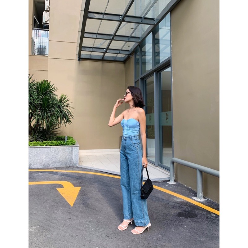 quần jean ông rộng lật lai