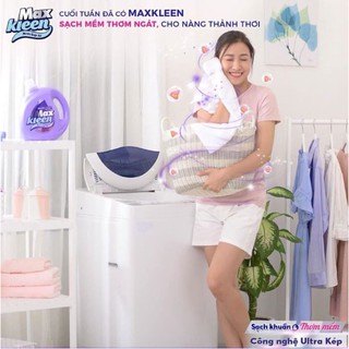 Combo 2 túi nước giặt xả maxkleen: 1 hương hoa nắng 2,4kg + 1 hương nước hoa huyền diệu 2,4kg