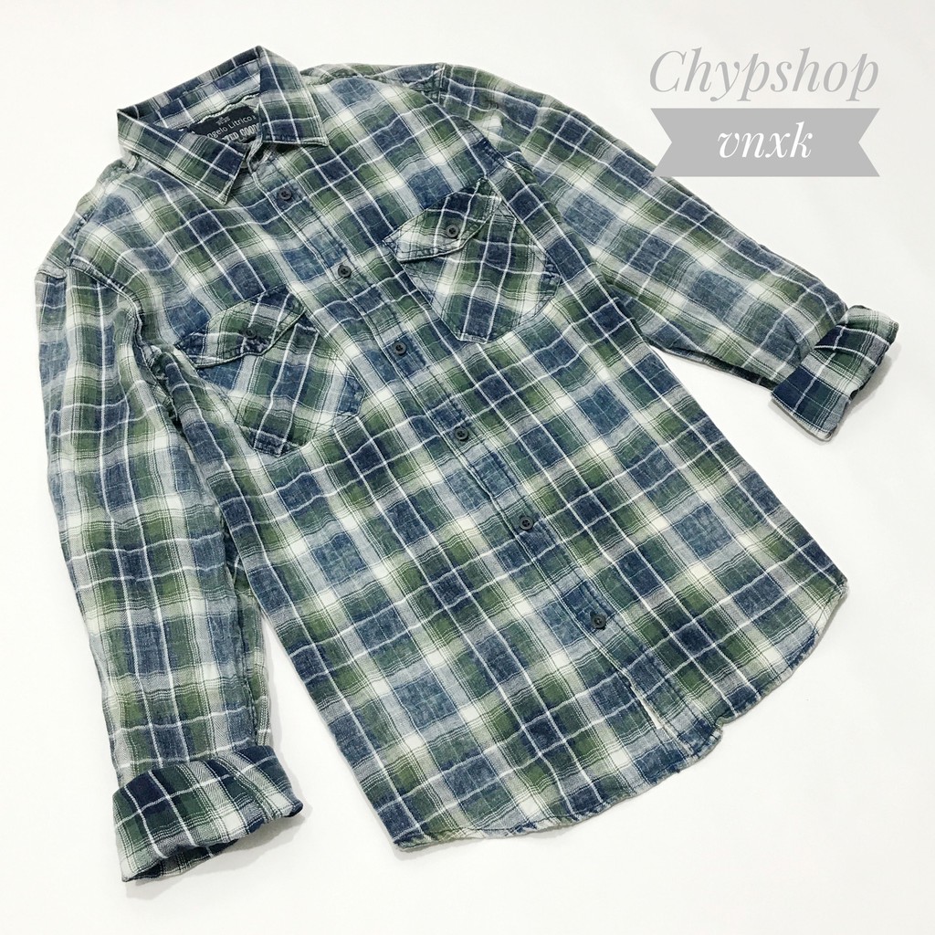 Áo sơ mi nam denim tay dài Angelo Litrico chính hãng vnxk