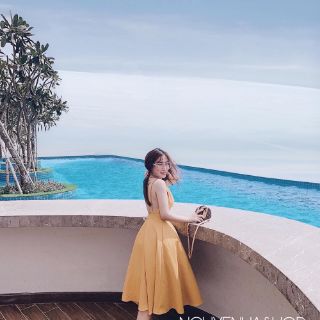Đầm maxi hở lưng có mút ngực hàng cao cấp