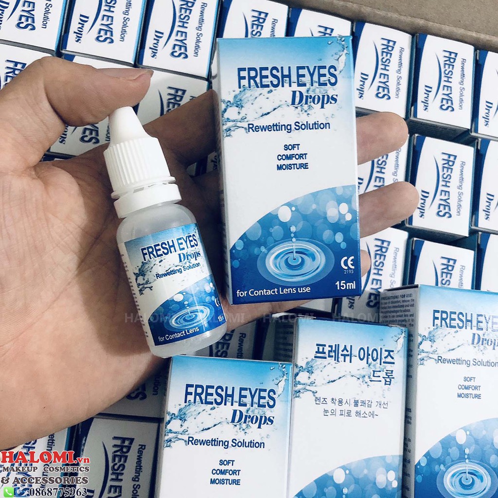 Nước nhỏ mắt lens kính áp tròng chuyên dụng Fresh Eyes 15ml an toàn cho người sử dụng