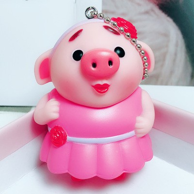 Móc khoá heo mặc váy