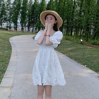 Đầm Babydoll Cổ Vuông Đũi Linen V04