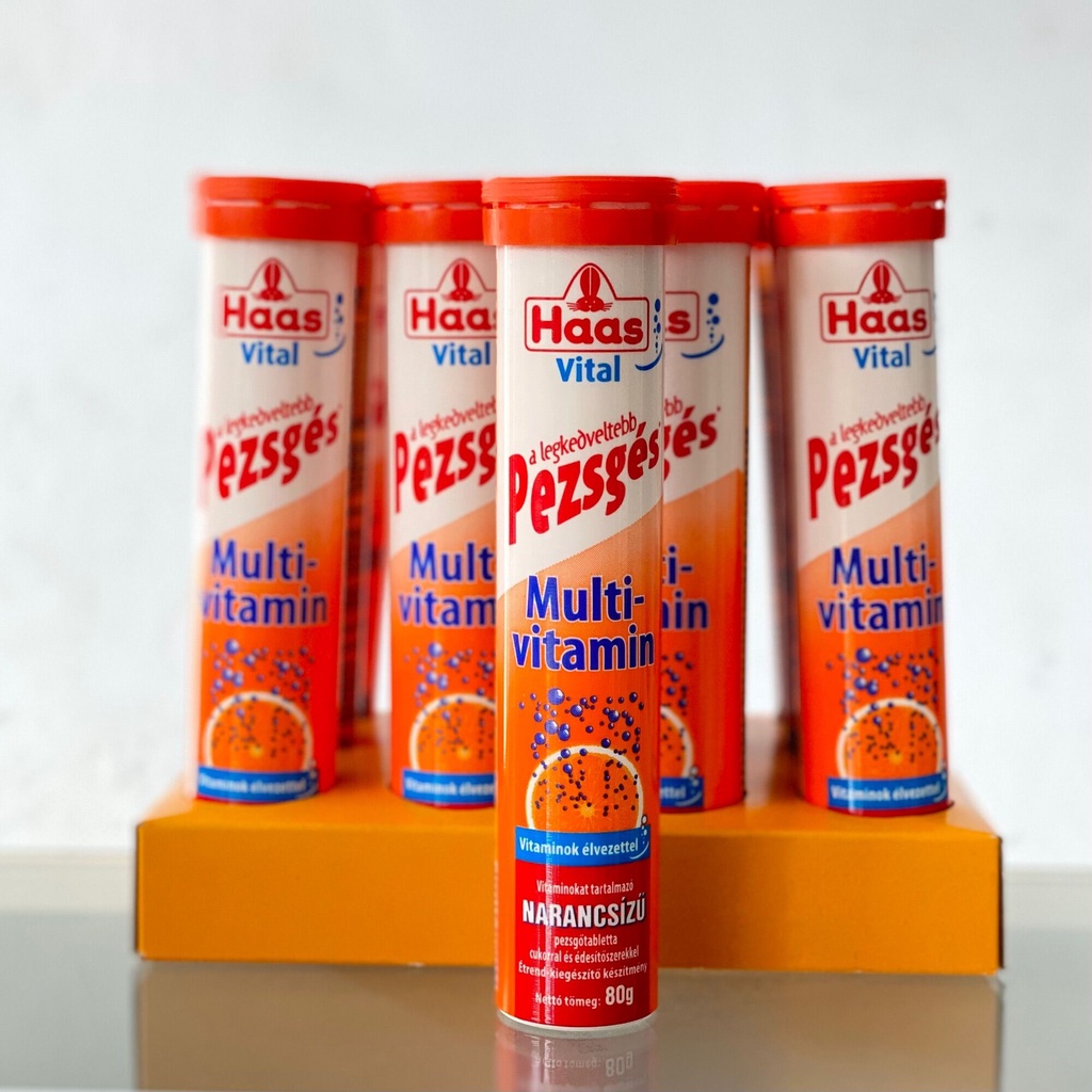 [ CHÍNH HÃNG ] Viên sủi cam Haas Multi -Vitamin Pezsges Hungari - Tuýp 20 viên