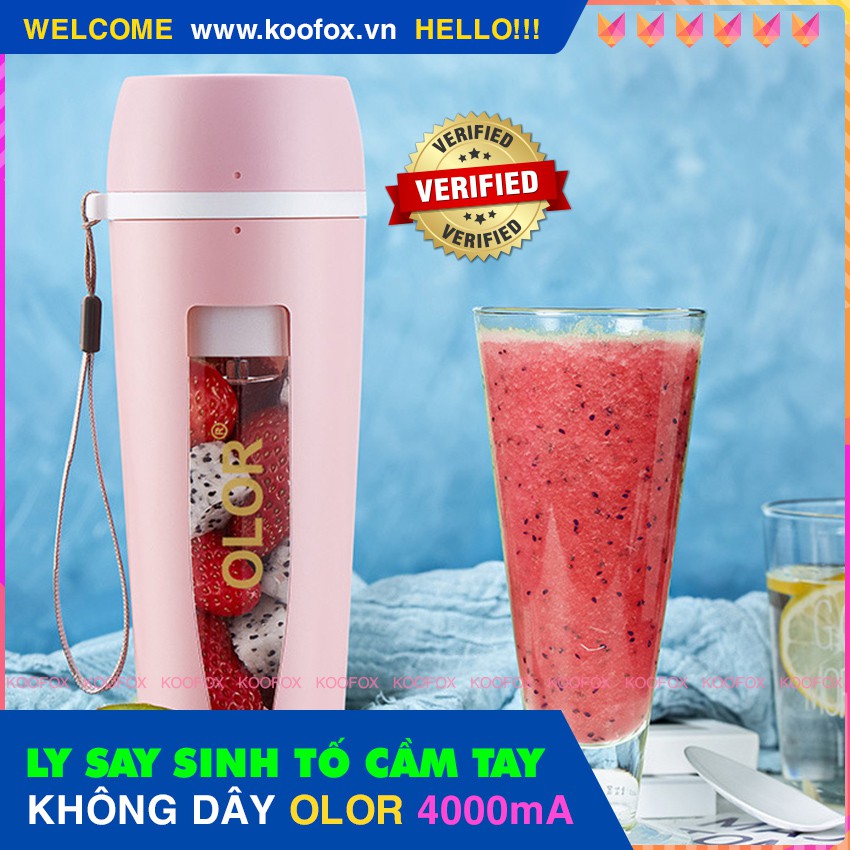 [HOT 2020] Máy Xay Sinh Tố Mini Cầm Tay OLOR Dung tích 400ML, Pin 4000mA, Quay 16000 vòng - PORTABLE JIUCE CUPS - KOOFOX