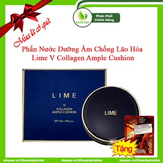 Phấn nước dưỡng ẩm chống lão hóa lime v collagen ample cushion 20g - chính hãng