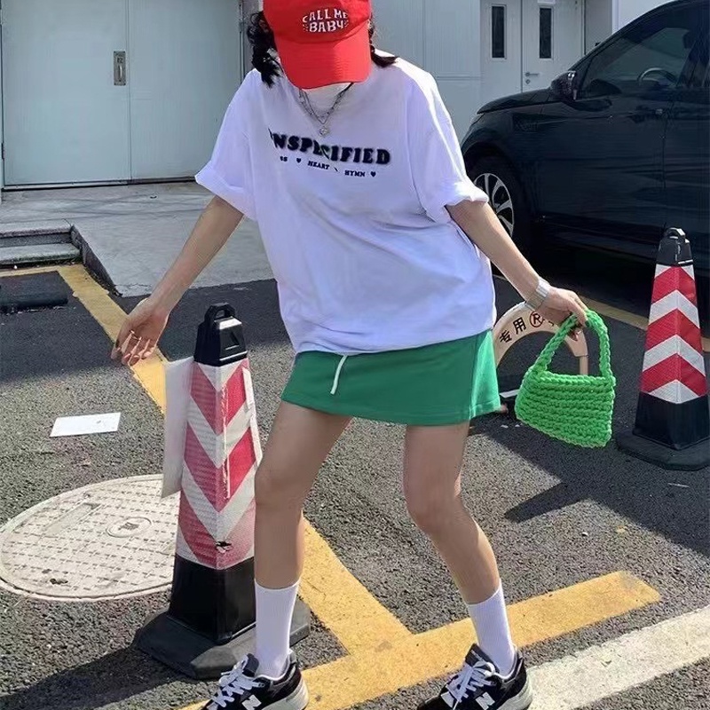 Áo thun Unisex 3158 tay lỡ form rộng in chữ phông nam nữ chất cotton hàng Quảng Châu ANDOSA AT11