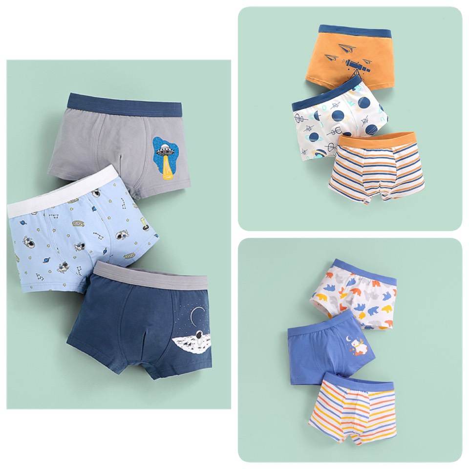 Bảng màu 2 - Set 3 sịp đùi cạp to nhiều mẫu BT size 100 - 170